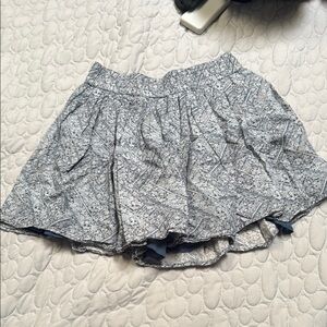 American Eagle Outfitters Blue and Gray Patterned Skirt